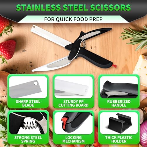 DZ Duozhan Stainless Steel Kitchen Scissors with Cutting Board