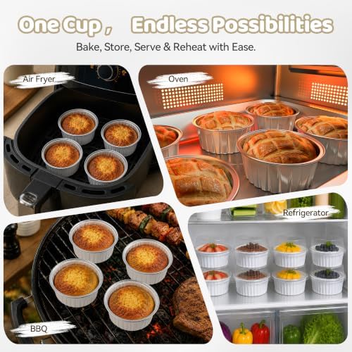 Mini Cake Pans with Lids, Mini Aluminum Foil Cupcake Baking Cups