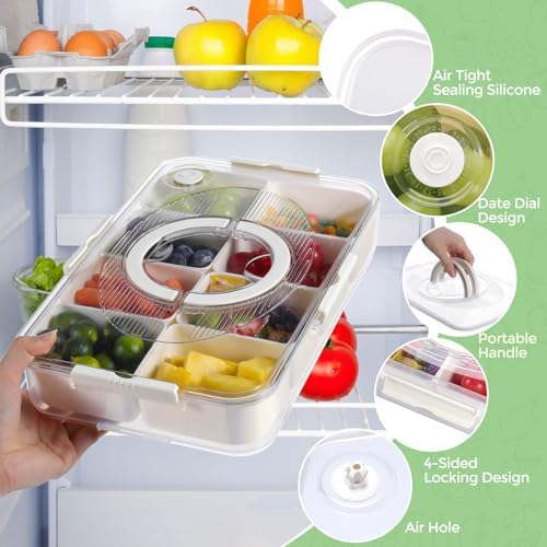LUXEAR Snackle Box Container Dishwasher Safe Divided Serving Tray with