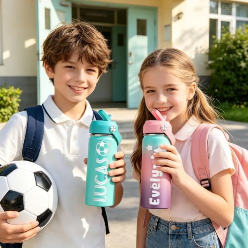 Personalized Water Bottles for Kids - Back to School, Custom Water