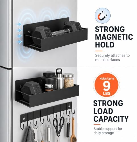 SMRCAD 4-Pack Magnetic Spice Rack with Hook