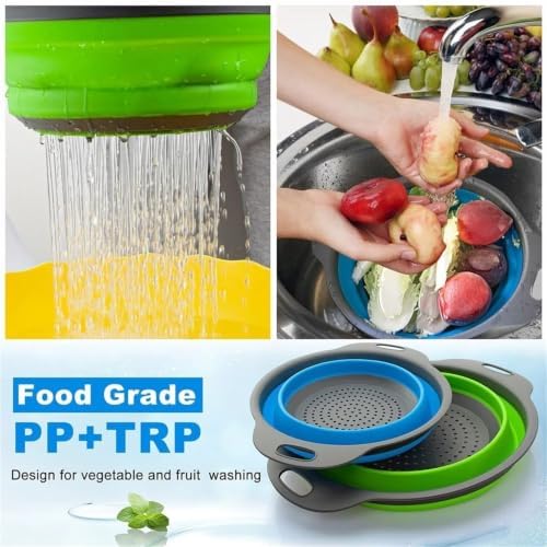 Foldable Silicone Strainer Colander - Collapsible Kitchen Drain