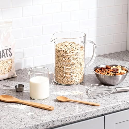 BCnmviku Graduated Glass Measuring Cup 16Oz/2Cups/500ml Easy to Read