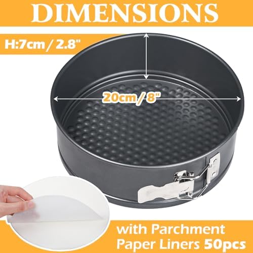 Webake 8 Inch Springform Pan Set for Baking, Nonstick Cheesecake Pan