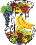 Simple Houseware 2-Tier Countertop Fruit Basket Bowl Storage, Bronze