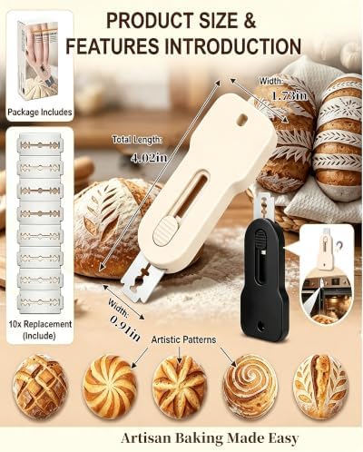 2pcs Extractable Bread Lame Scoringtool With Magneti For Artisan