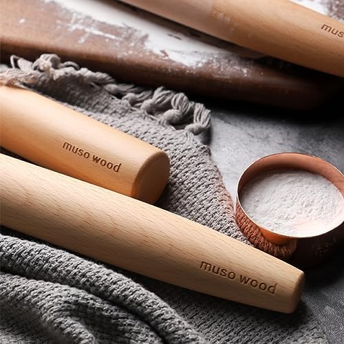 muso wood French Rolling Pin and Silicone Baking Mat Set