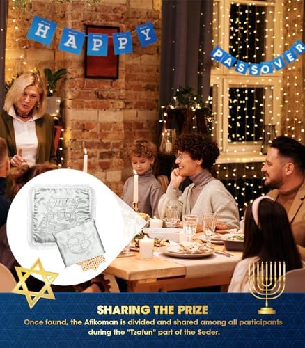 AceList Passover Matzah Cover & Afikomen Bag, 15 in Satin, Silver
