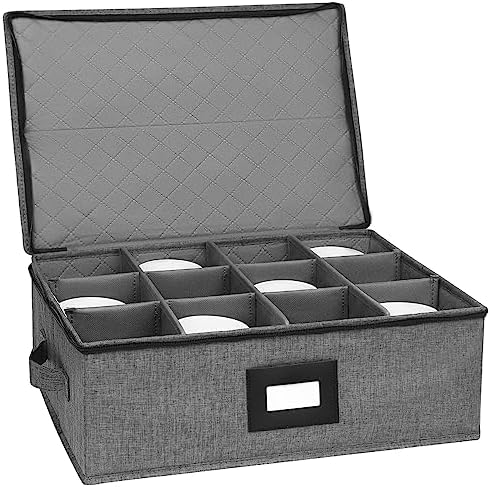 Mug Storage Box with Dividers, China Cup Storage Containers For Tea