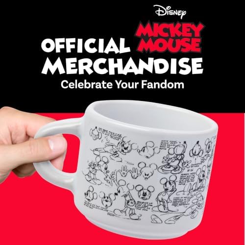 Silver Buffalo Disney Mickey Mouse Ceramic, Espresso Cup Stack, 4pk