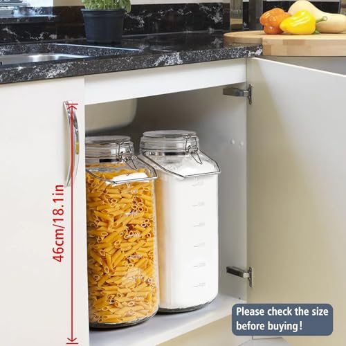 Folinstall Glass Jars with Lids, 2 Gallon, 4.3" Wide Mouth