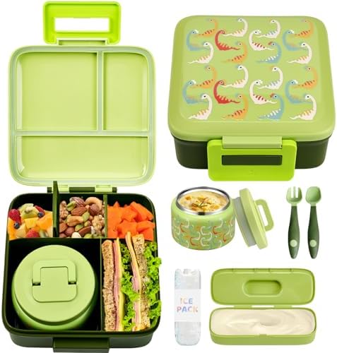 JXXM Bento Lunch Box for Kids with 8oz Soup Thermo,Leak-Proof Lunch