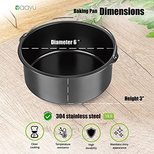 AAYU Baking Pan for Pressure Cookers, Air Fryers and Ovens- For 3 QT