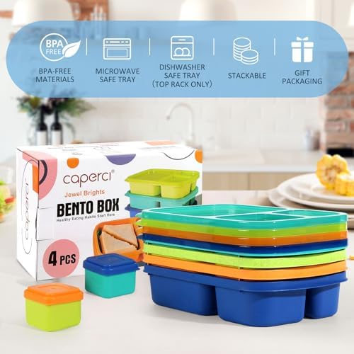 Caperci Bento Lunch Box Containers for Adults & Kids