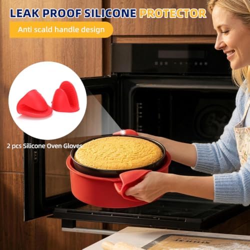 9 Inch Springform Pan Set, Nonstick Cheesecake Pan with Removable