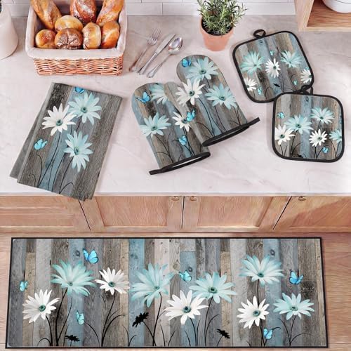 10 Pack Kitchen Decor and Accessories Set, Floral Rustic