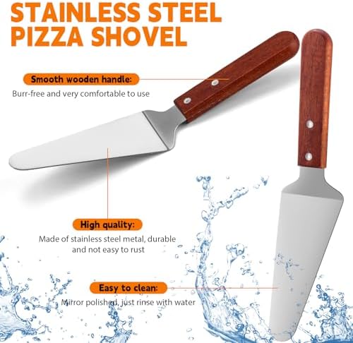 Reallnaive 3 Pcs Pizza Pan Set 12 Inch Deep with Spatula and Gripper