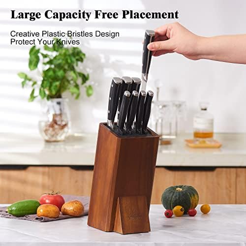 Universal Acacia Wood Knife Block Without Knives