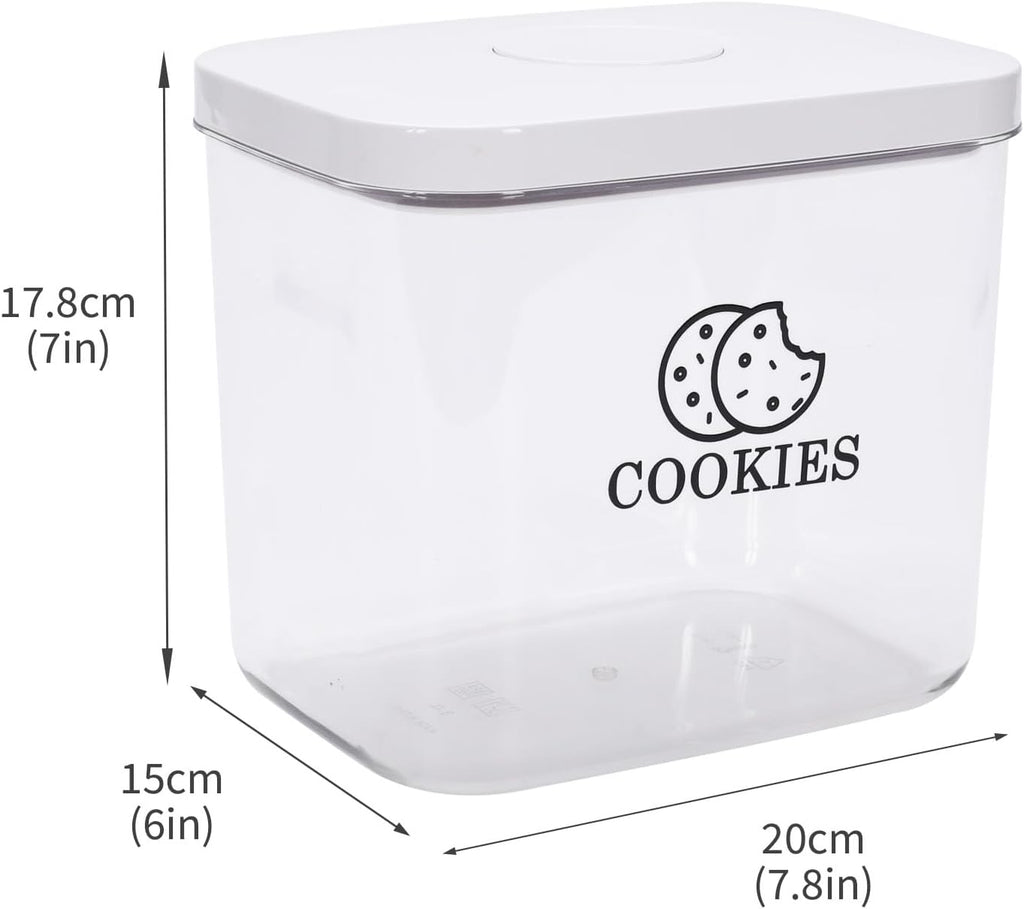 Cookie Jar with Airtight Lid,Bread Box for Kitchen Countertop,Time