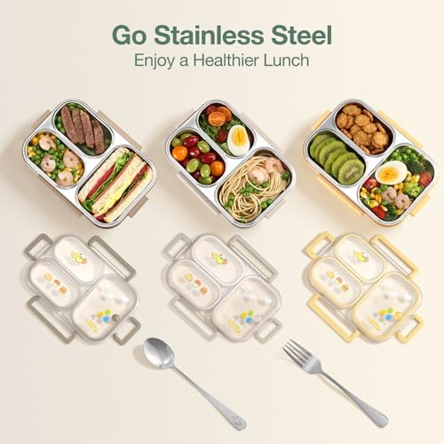 NUKied Stainless Steel Lunch Box, 3 Compartments