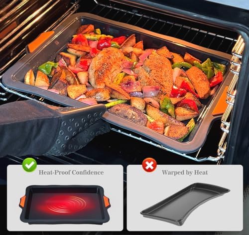 Webake Silicone Quarter Sheet Cake Pan, 9x13 inch Sheet Pans for
