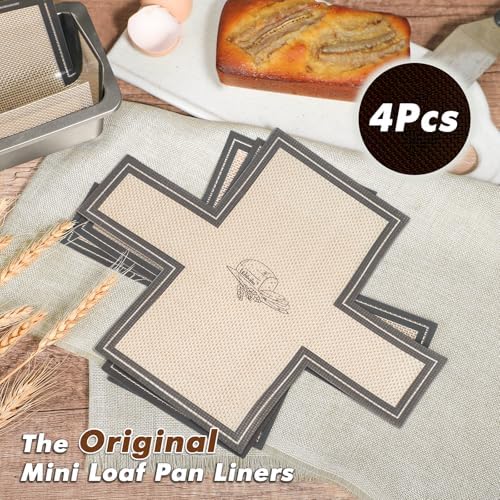 Webake Non-Stick Silicone Loaf Pan Liner for 6x3 Small Banana Bread
