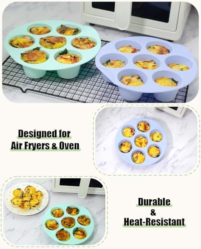 Silicone Egg Bite Molds, 3 Pack Silicone Muffin Pans for Air Fryer