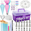 LUSHYUM Cookie Decorating Kit 118pcs with Storage Case, Royal Sugar