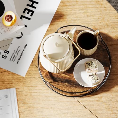 LAMU 2 Pack 9'' 10'' Lazy Susan Turntable Organizer for Table Top Cabinet, Wooden Lazy Susan for Kitchen, Pantry, Countertop, Bathroom Vanity, Spice Organization, Wood Decor