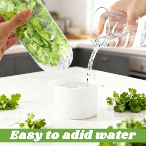 2 Pack Herb Keeper for Refrigerator with Scissors