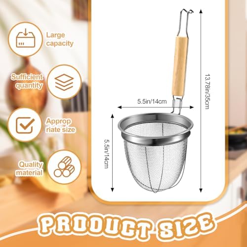 Patelai 8 Pcs Pasta Strainer Basket 5.5"x5.5" Stainless Steel Noodle