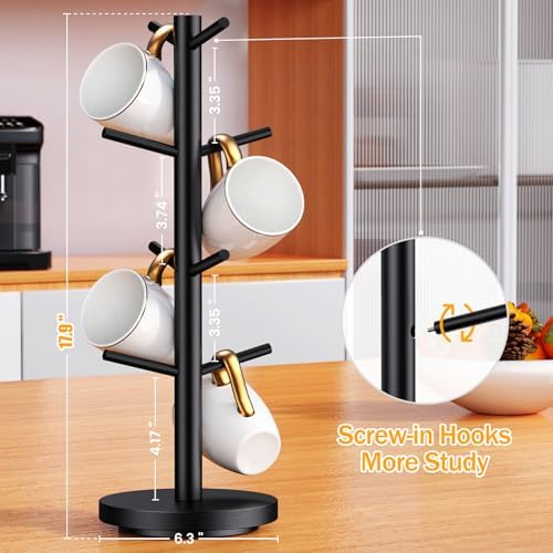 Coffee Mug Holder Tree, Upgraded 360° Rotated Coffee Cup Holder for