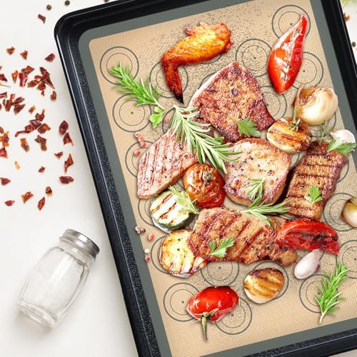 Silicone Baking Mat Set of 9, Silicone Mats for Baking, Baking Sheets