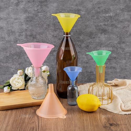 AUEAR, Candy Colors Plastic Funnel Set for Quick and Clean