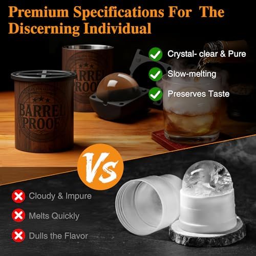 Whiskey Smoker Kit with Torch & 2 Clear Ice Maker, Old Fashioned