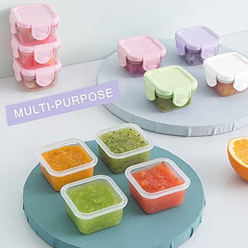 LELE LIFE 6Pcs Mini Food Storage Containers, Leakproof Lids, Condiment