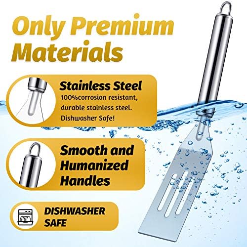Patelai 5 Pcs Mini Spatula Set for Desserts Brownies, Slotted, Steel