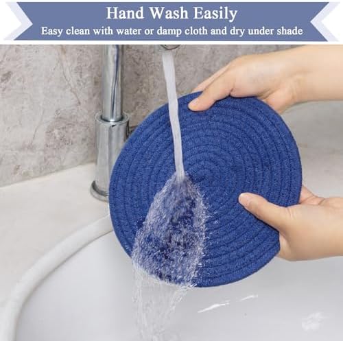 SHACOS 8 Inches Trivets for Hot Dishes, 4 Pieces Cotton Trivets Mats