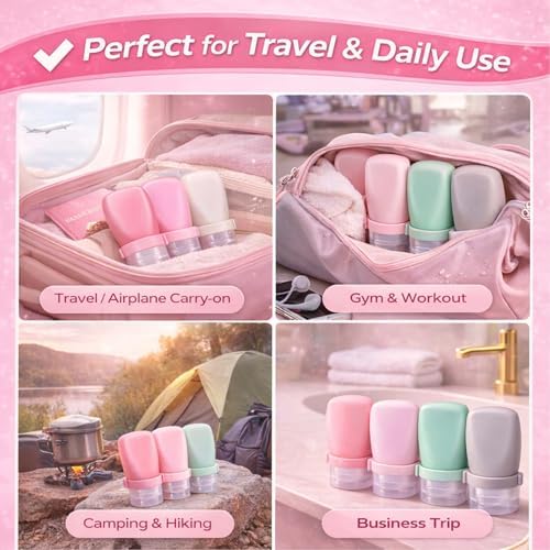 1 oz Travel Bottles, Leakproof Silicone Squeeze Bottle Mini Travel