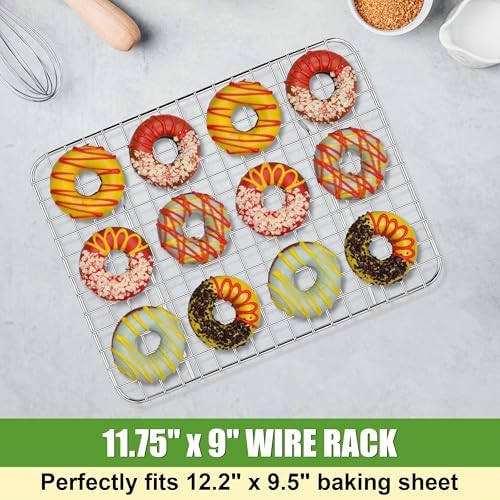 Homikit Stainless Steel Cooling Rack Set for Quarter Sheet Pan, 12x9