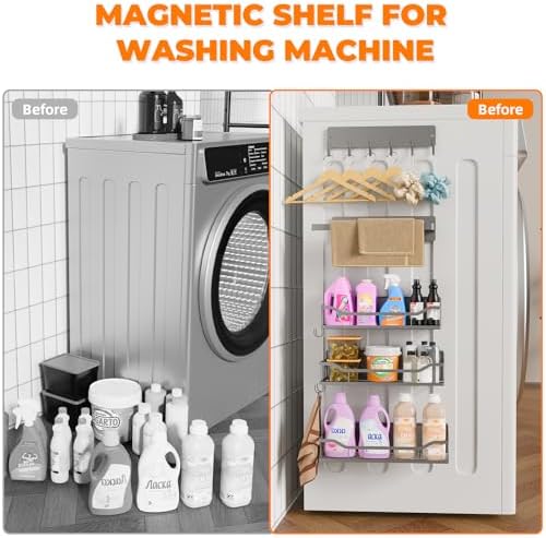 Magnetic Shelves for Refrigerator, 5 Pack, Gray