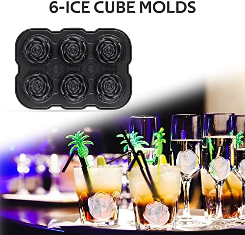 Ice Cube Tray, Mikiwon Rose 2 Inch Ice Mold with Lid