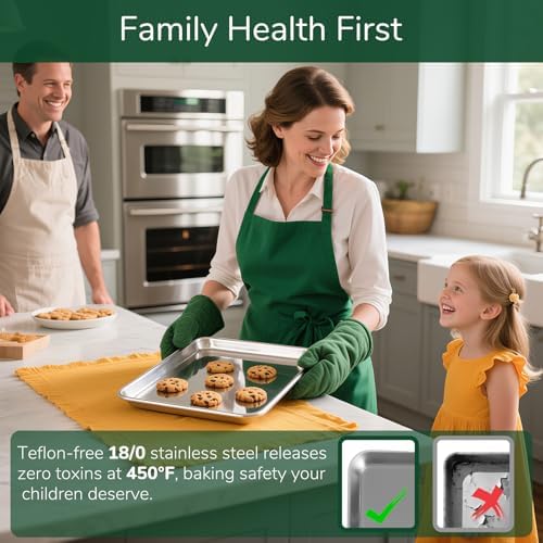 18/0 Stainless Steel Baking Sheet with Cooling Rack, Oven-Safe