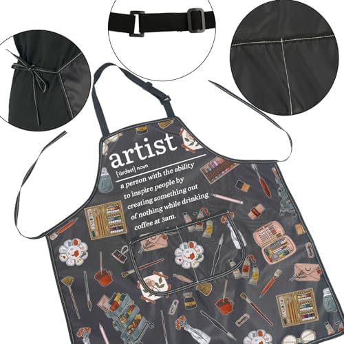 JNIAP Artist Definition Apron Painting Artist Apron with Pockets Paint