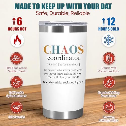 TEEZWONDER Thank You Gifts for Women - 20 oz Stainless Steel Tumbler