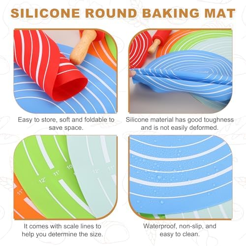 uxcell Rolling Pins Baking 12" Silicone Non-Stick Rolling Pin Light