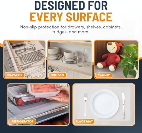 Refrigerator Liners for Shelves (12 Pack) by Linda’s Essentials
