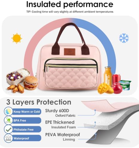 Genteen Insulated Lunch Box for Adult Women Office Work and Teen Girls