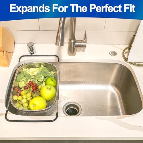 Stainless Steel Colander Expandable Strainer Fine Mesh Basket