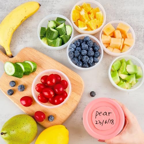 TOFLEN 12Pcs 5 oz Small Plastic Freezer Containers, Multicolor
